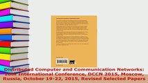 PDF  Distributed Computer and Communication Networks 18th International Conference DCCN 2015  Read Online