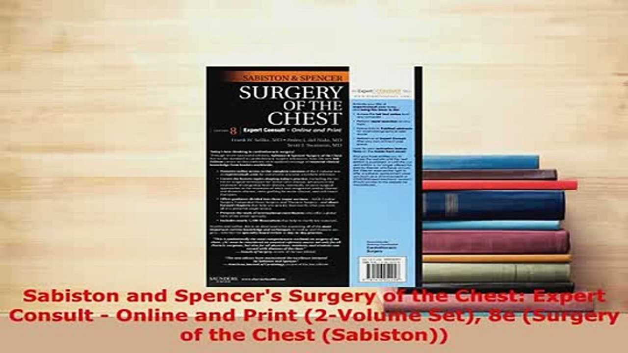 Download  Sabiston and Spencers Surgery of the Chest Expert Consult  Online and Print 2Volume Download Online
