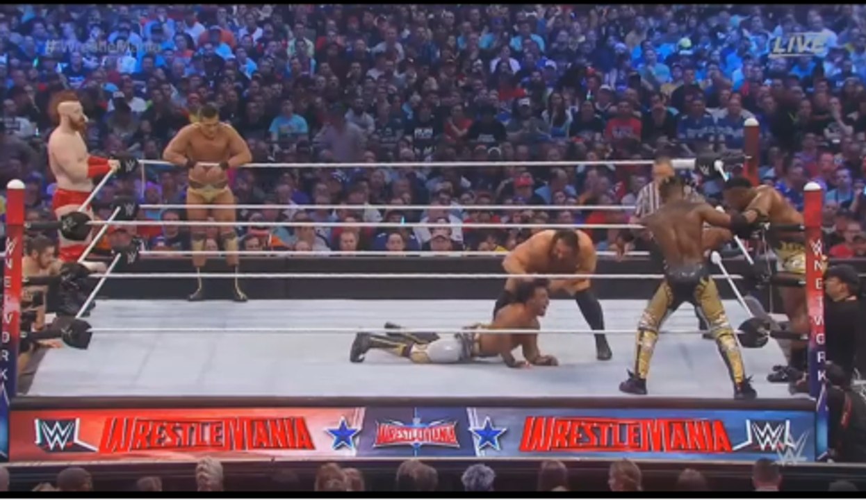 The New Day vs The League of Nations - Wrestlemania 32 - Full Match, image size:1246x720