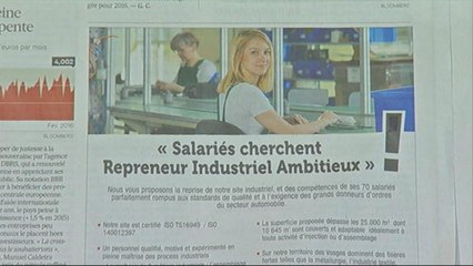 Salariés cherchent repreneur désespérément - Le 02/05/2016 à 19h30