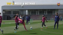Jogada de Messi e Neymar é destaque em vídeo do Barcelona com lances do treino
