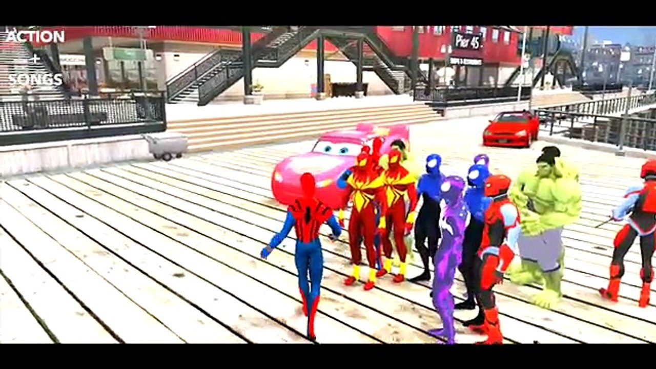 Nursery Rhymes with Superheroes Videos & Lightning McQueen (Songs Cartoon for Children)