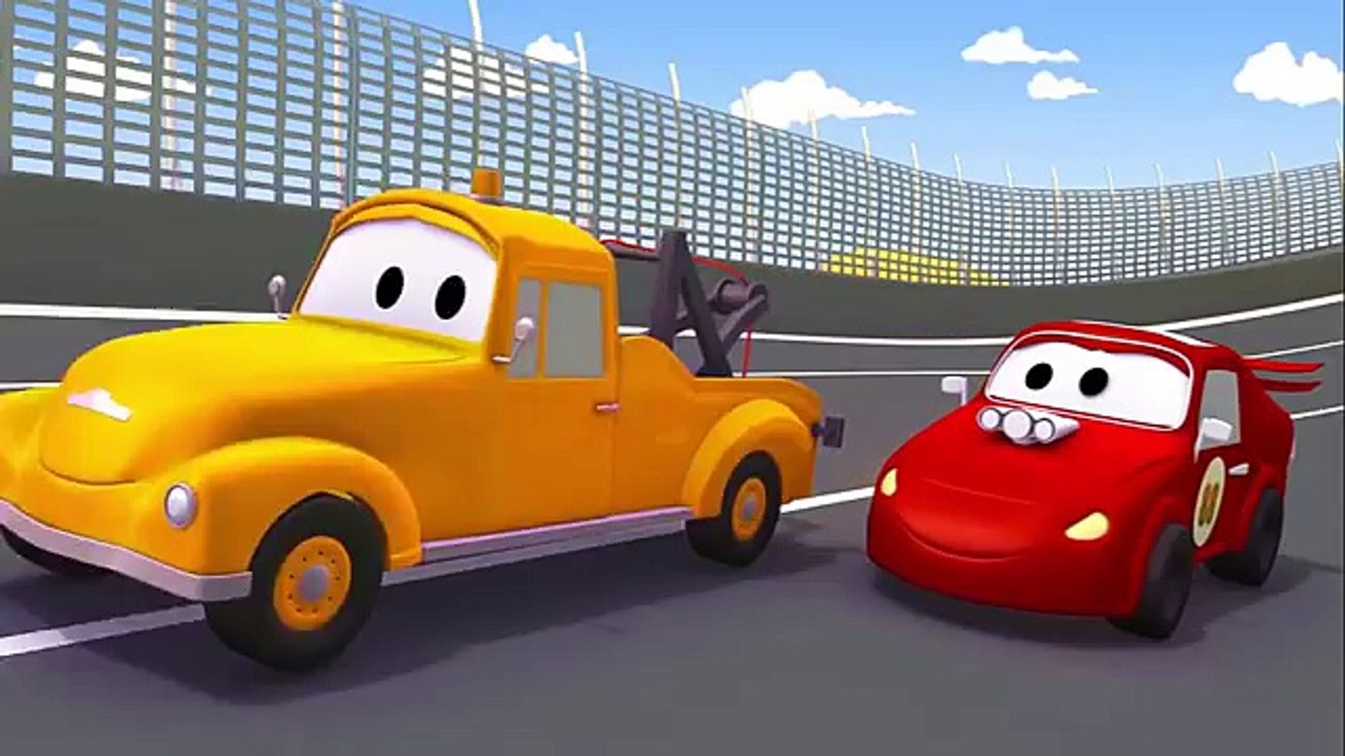 Racing Car And Tom The Tow Truck Cars Trucks Construction Cartoon Video Dailymotion