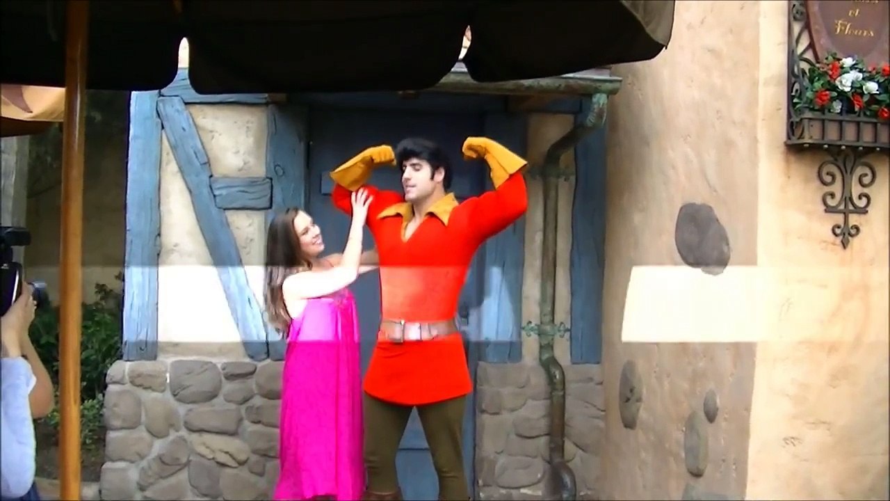 Adorable Little Cinderella Meets Gaston in the Magic Kingdom