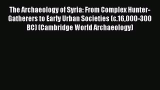 [Read book] The Archaeology of Syria: From Complex Hunter-Gatherers to Early Urban Societies