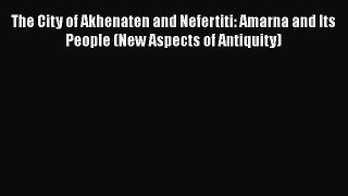 [Read book] The City of Akhenaten and Nefertiti: Amarna and Its People (New Aspects of Antiquity)