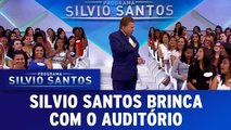 Silvio Santos brinca com o auditório