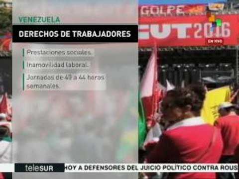 Venezuela garantiza derechos laborales a clase obrera