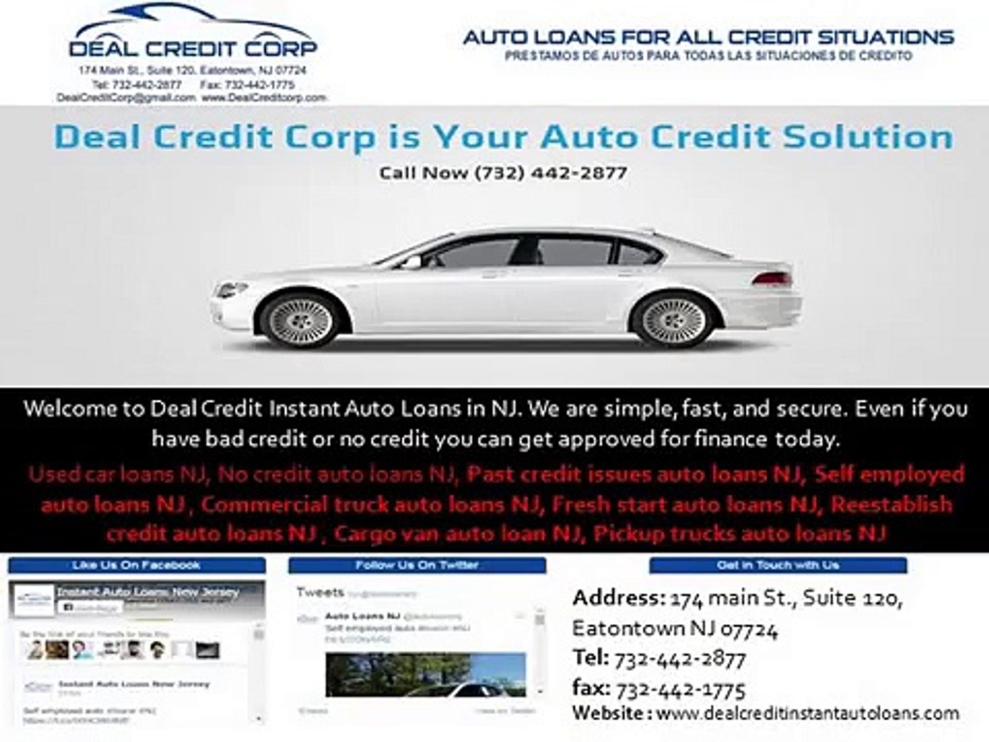 No credit auto loans NJ