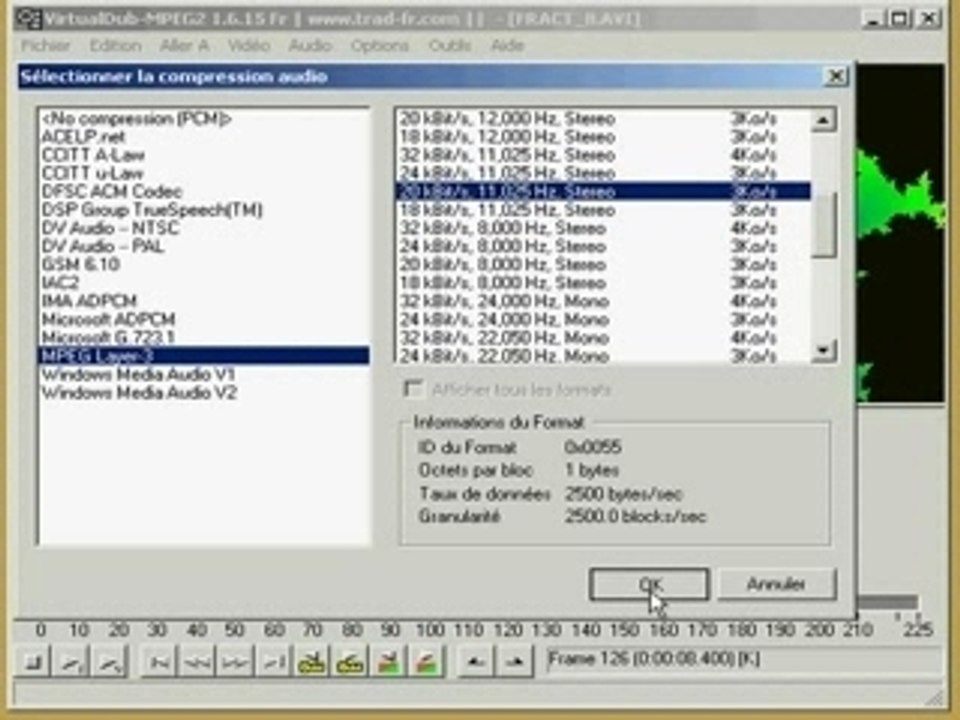 Enregistrer les paramétres de traitement