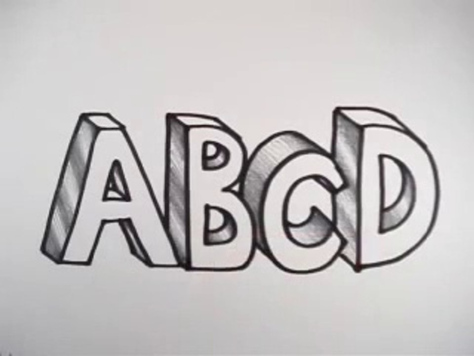 Comment Dessiner Des Lettres 3D - A B C D - Vidéo Dailymotion