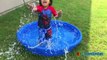 Playtime in Kiddie Pool Water Family Fun Water Gun Fight Surprise Toys Challenge Easter Egg Batman