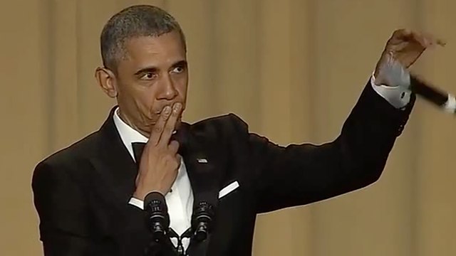 President Obama Impersonates Kobe Bryant at Correspondents' Dinner, Says Obama Out' With Mic Drop