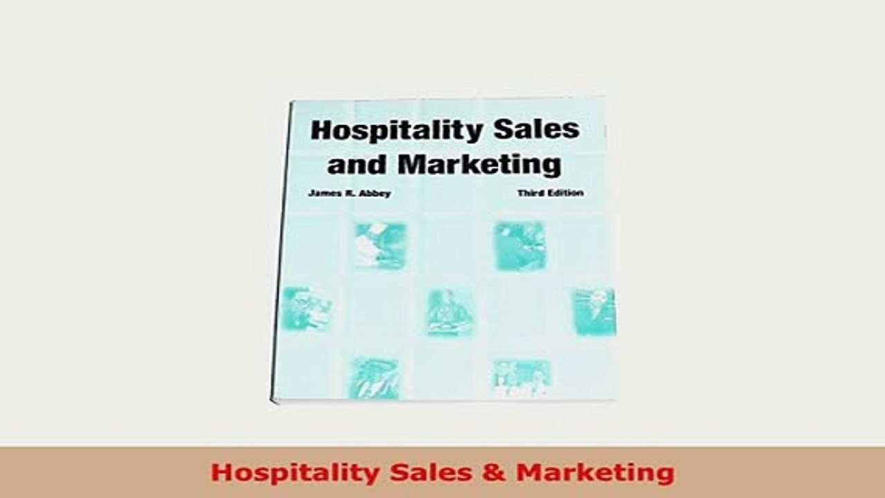PDF  Hospitality Sales  Marketing Download Online