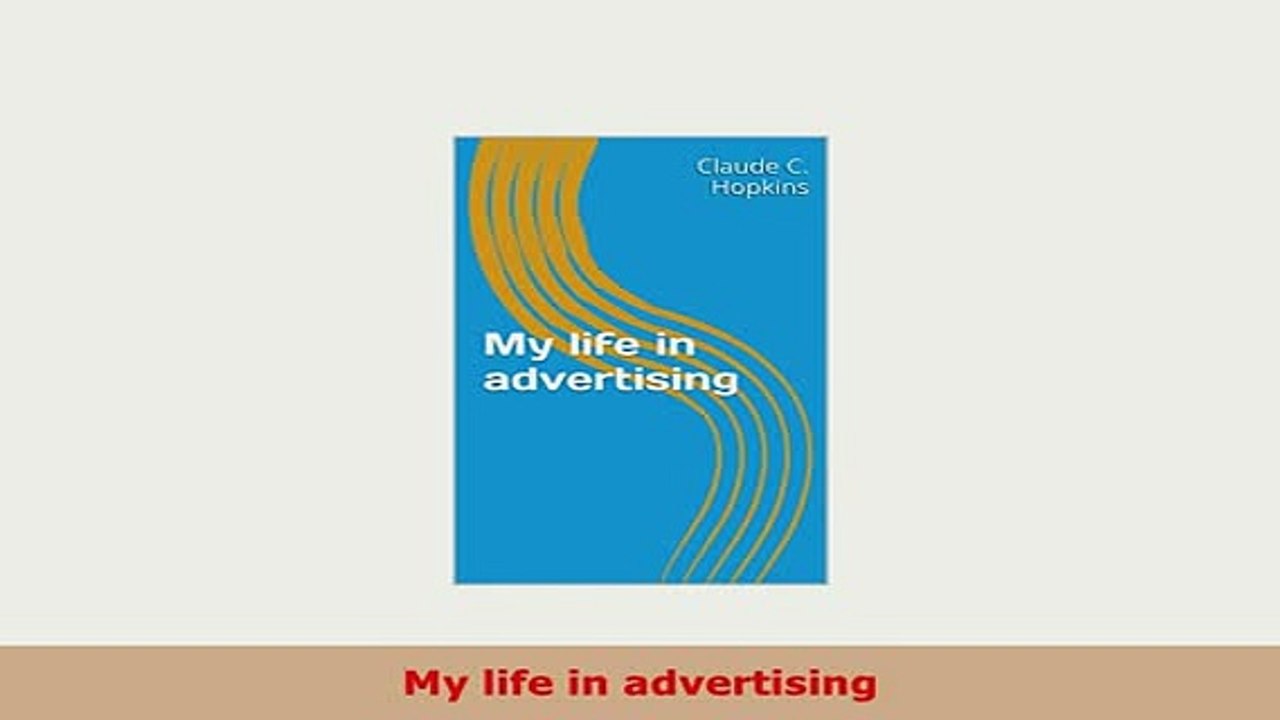 PDF  My life in advertising Download Online