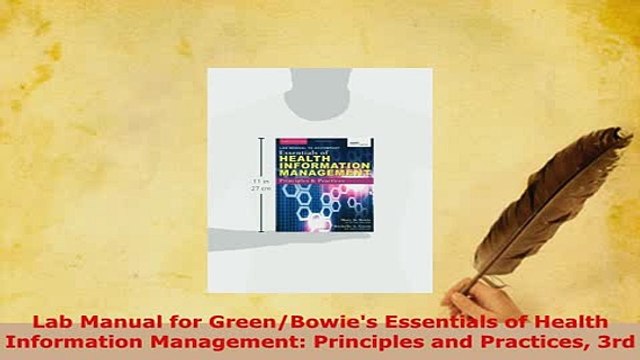 PDF Lab Manual for GreenBowies Essentials of Health Information Management Principles and PDF Online