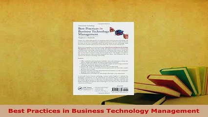 Download  Best Practices in Business Technology Management Read Full Ebook
