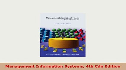 PDF  Management Information Systems 4th Cdn Edition PDF Full Ebook