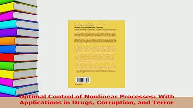 PDF Optimal Control of Nonlinear Processes With Applications in Drugs Corruption and Terror PDF Full Ebook