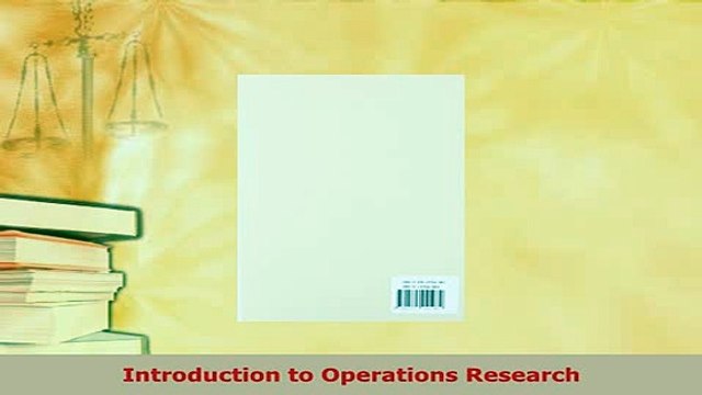 PDF Introduction to Operations Research PDF Full Ebook