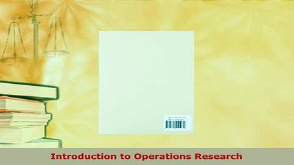 PDF  Introduction to Operations Research PDF Full Ebook