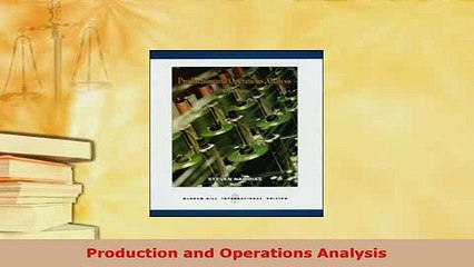 PDF  Production and Operations Analysis PDF Online