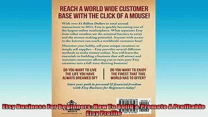 READ book  Etsy Business For Beginners How To Build  Promote A Profitable Etsy Profile  FREE BOOOK ONLINE