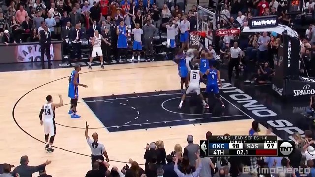 Dramatic Finish in San Antonio Thunder vs Spurs Game 2 May 2, 2016 2016 NBA Playoffs