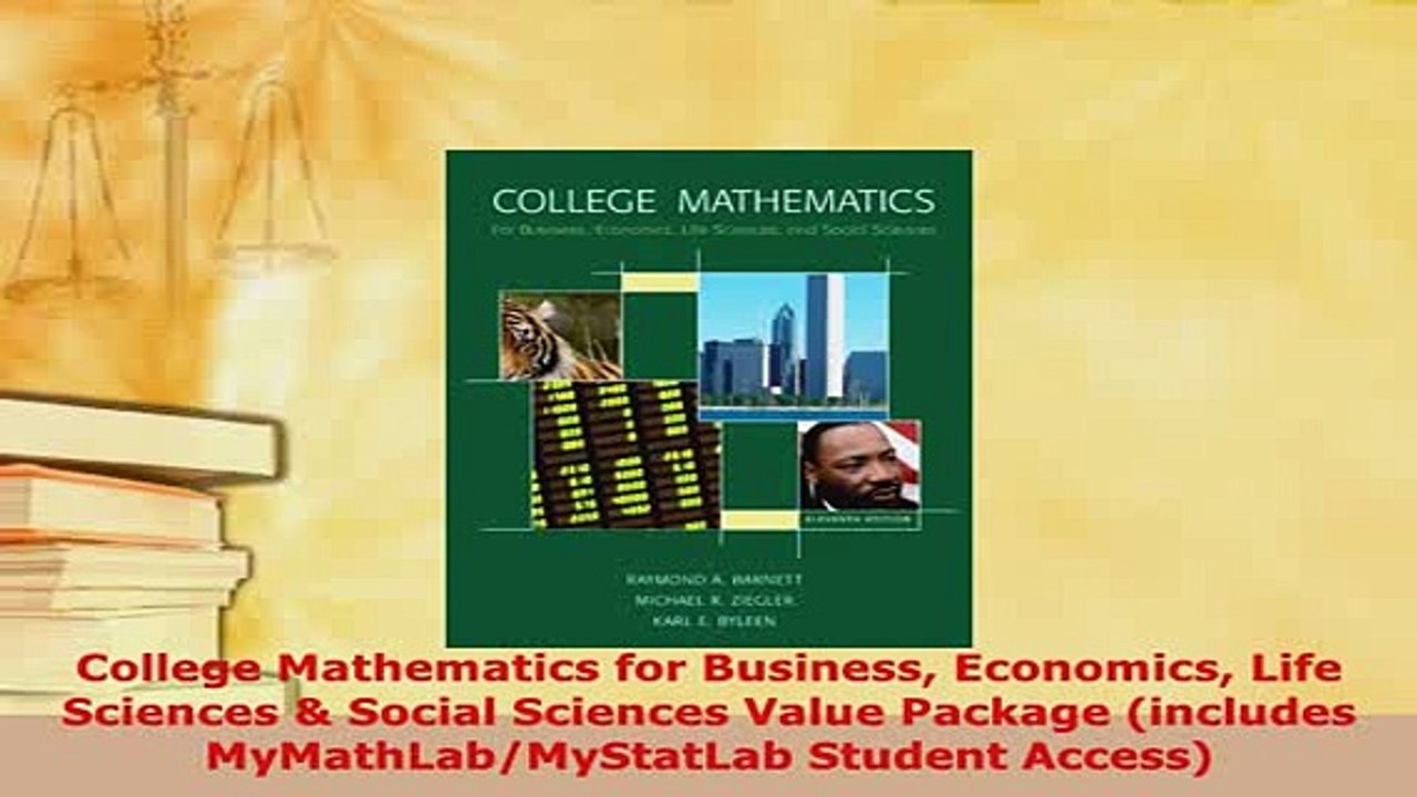 PDF  College Mathematics for Business Economics Life Sciences  Social Sciences Value Package PDF Online