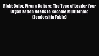 Book Right Color Wrong Culture: The Type of Leader Your Organization Needs to Become Multiethnic
