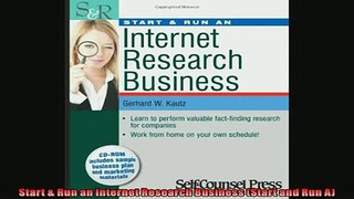 EBOOK ONLINE  Start  Run an Internet Research Business Start and Run A  DOWNLOAD ONLINE