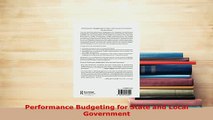 Download  Performance Budgeting for State and Local Government Download Online