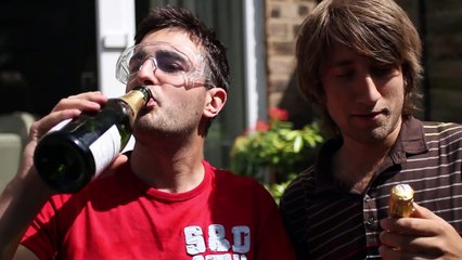 Champagne Cork to the Face - The Slow Mo Guys