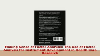 PDF  Making Sense of Factor Analysis The Use of Factor Analysis for Instrument Development in Download Online