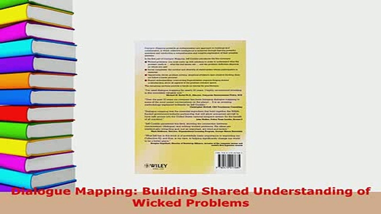 PDF  Dialogue Mapping Building Shared Understanding of Wicked Problems PDF Online