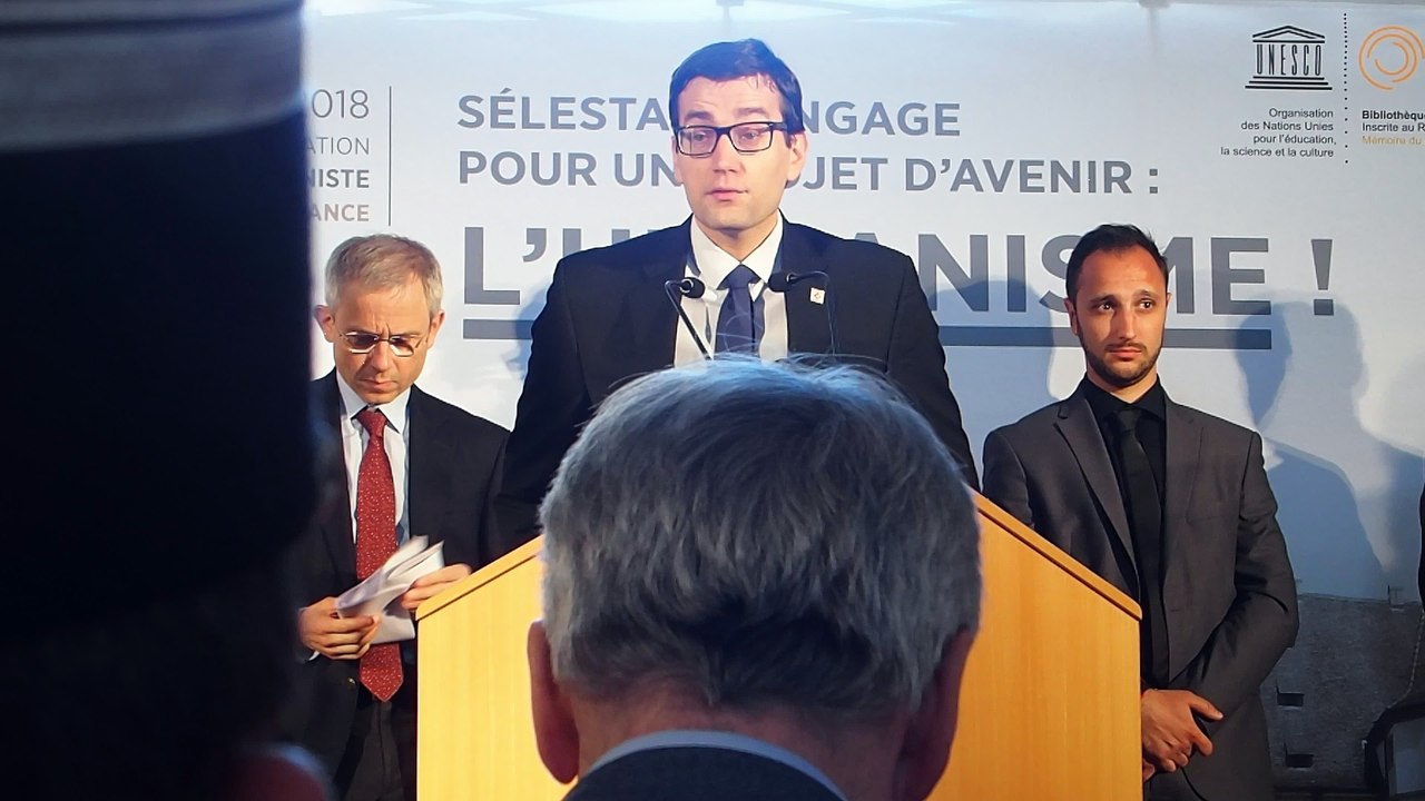 Bibliothèque Humaniste de Sélestat - Pose de la première pierre