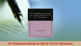 PDF  PC Magazine Guide to Word 20 for Windows PDF Online