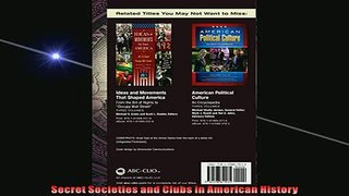FREE DOWNLOAD  Secret Societies and Clubs in American History  FREE BOOOK ONLINE