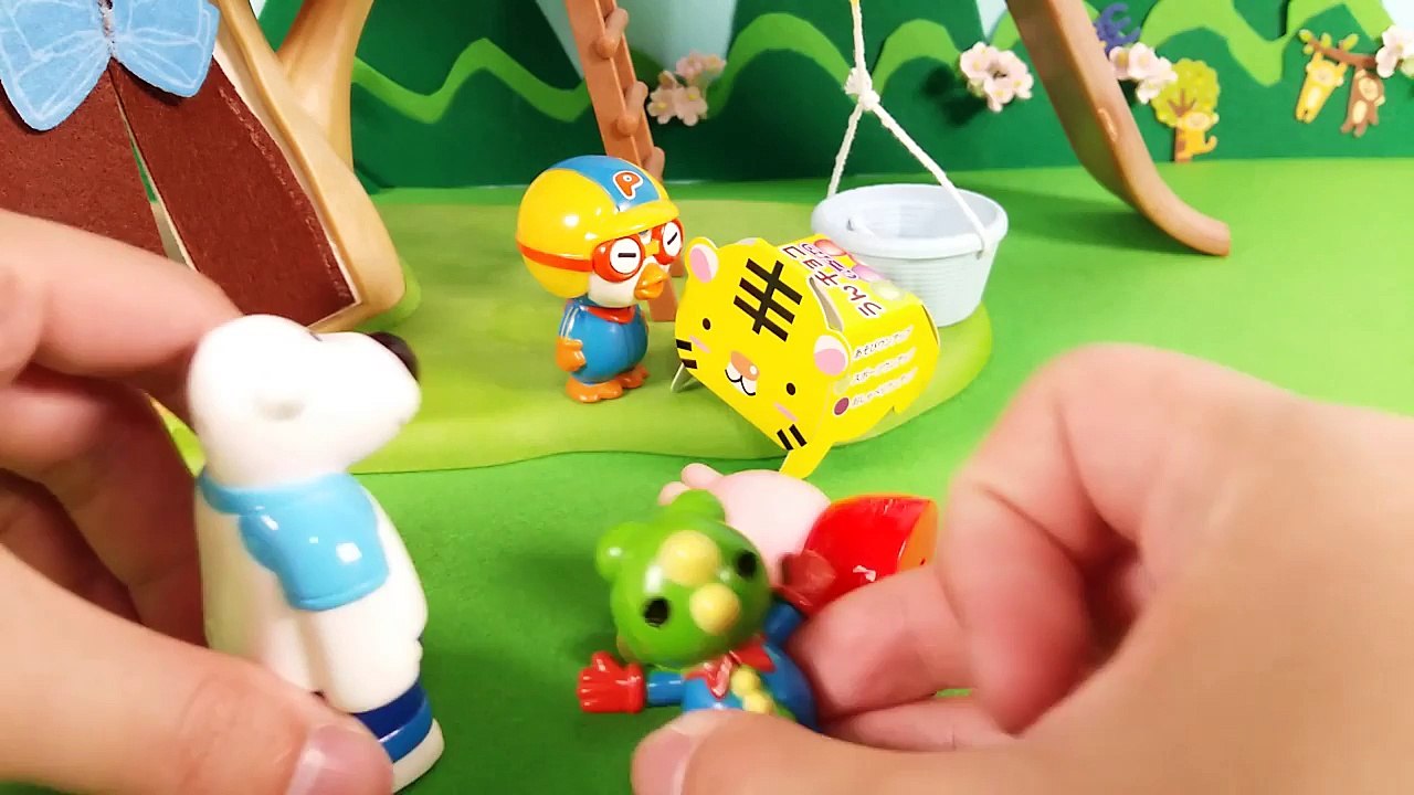 뽀로로! 똥초코를 먹고싶으면 자동차 트랙 시험을 통과해! ★뽀로로 장난감 애니