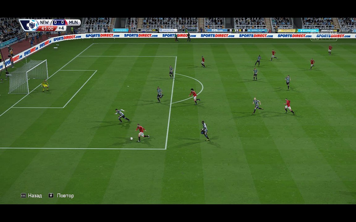 BPL 9 Тур. Ньюкасл - Манчестер Юнайтед. 0:1. Rooney, 45+1'