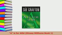 PDF  A is for Alibi Kinsey Millhone Book 1 Free Books