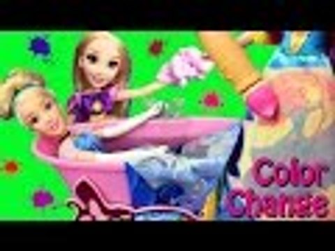 Disney | COLOR CHANGE Disney Princess Barbie Dolls Magic Ink Dress-Up Barbie Bath & Mr Bubble Bath Foam Dolls