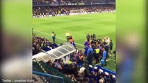 Chelsea 2 - 2 Tottenham Chelsea's Guus Hiddink knocked down stairs after Tottenham game