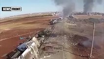 Exclusive footage of destroyed ISIS convoy in Syria after the Russian airstrikes For The 7 Times
