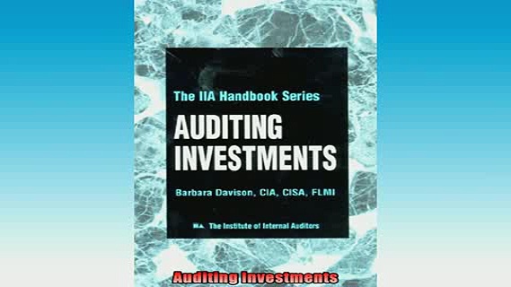 FAVORIT BOOK   Auditing Investments  FREE BOOOK ONLINE