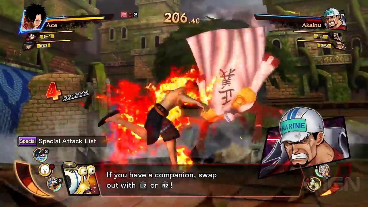 One Piece: Burning Blood - FULL MATCH Luffy, Ace, and Sabo Gameplay