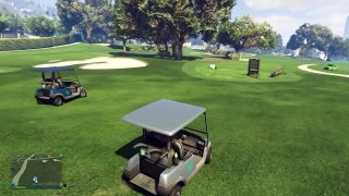 GTA 5 Online Funny Moments - Golf Carts & Car Flying Glitch!