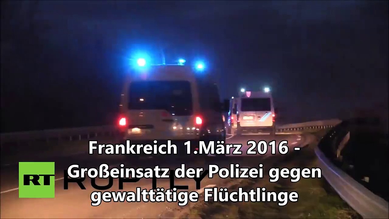 Polizei-Großeinsatz gegen gewalttätige Flüchtlinge