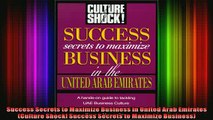 FAVORIT BOOK   Success Secrets to Maximize Business in United Arab Emirates Culture Shock Success  BOOK ONLINE