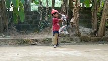 Viral video: Three years old boy showing his classical batting skills!!!